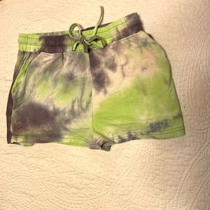 Grey, white, and green tidied shorts